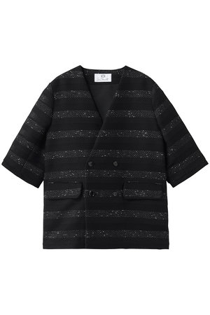 ジュン オカモト/JUN OKAMOTOのノーカラーボーダージャケット(110800/110801)