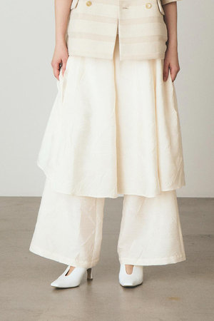 ジュン オカモト/JUN OKAMOTOのプリーツデシン ワイドパンツ(110600/110601)