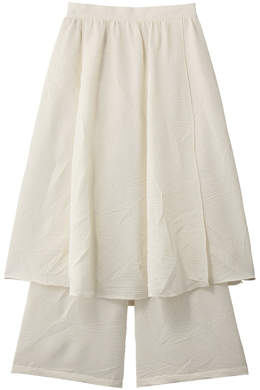 ジュン オカモト/JUN OKAMOTOのプリーツデシン ワイドパンツ(ベージュ/P-33150)