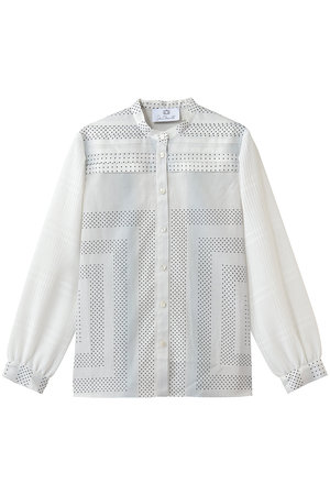 ジュン オカモト/JUN OKAMOTOのオリジナルプリント スタンドカラーブラウス(110400/110403)