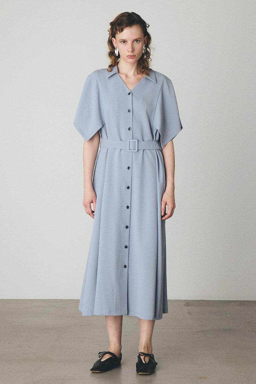 JUN OKAMOTO ハンカチスリーブ Aラインワンピース ブルーグレー, F ジュン オカモト ELLE Shop