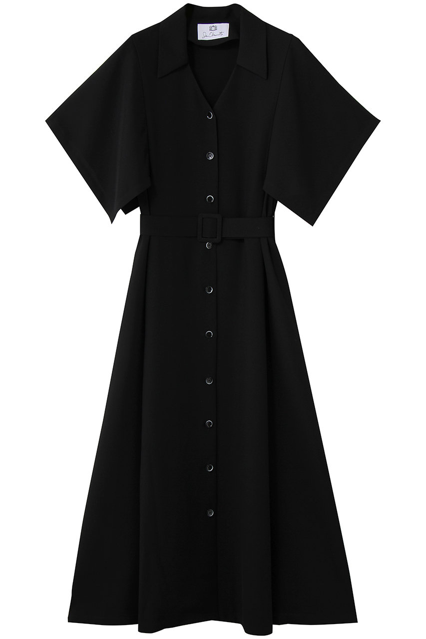 ジュン オカモト/JUN OKAMOTOのハンカチスリーブ Aラインワンピース(ブラック/RO-33296)