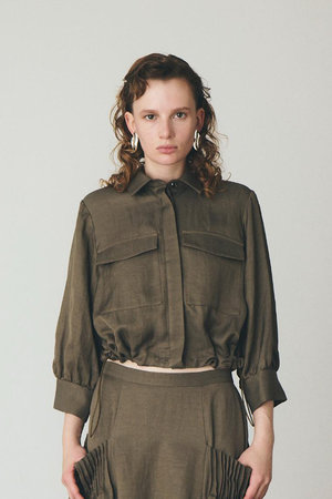 ジュン オカモト/JUN OKAMOTOのレーヨンリネンツイル ショートブルゾン(110800/110802)