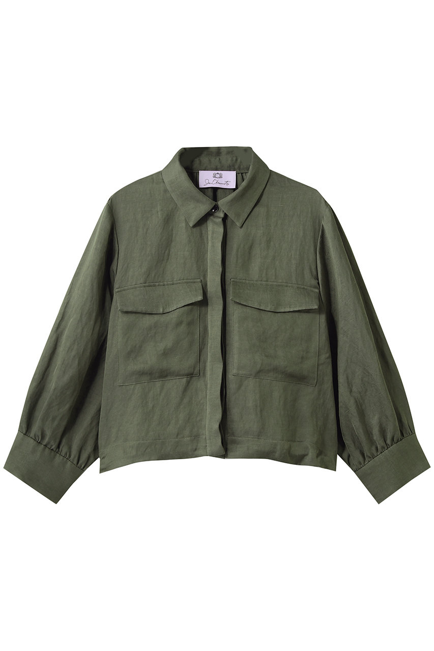 ジュン オカモト/JUN OKAMOTOのレーヨンリネンツイル ショートブルゾン(カーキ/BL-33094)