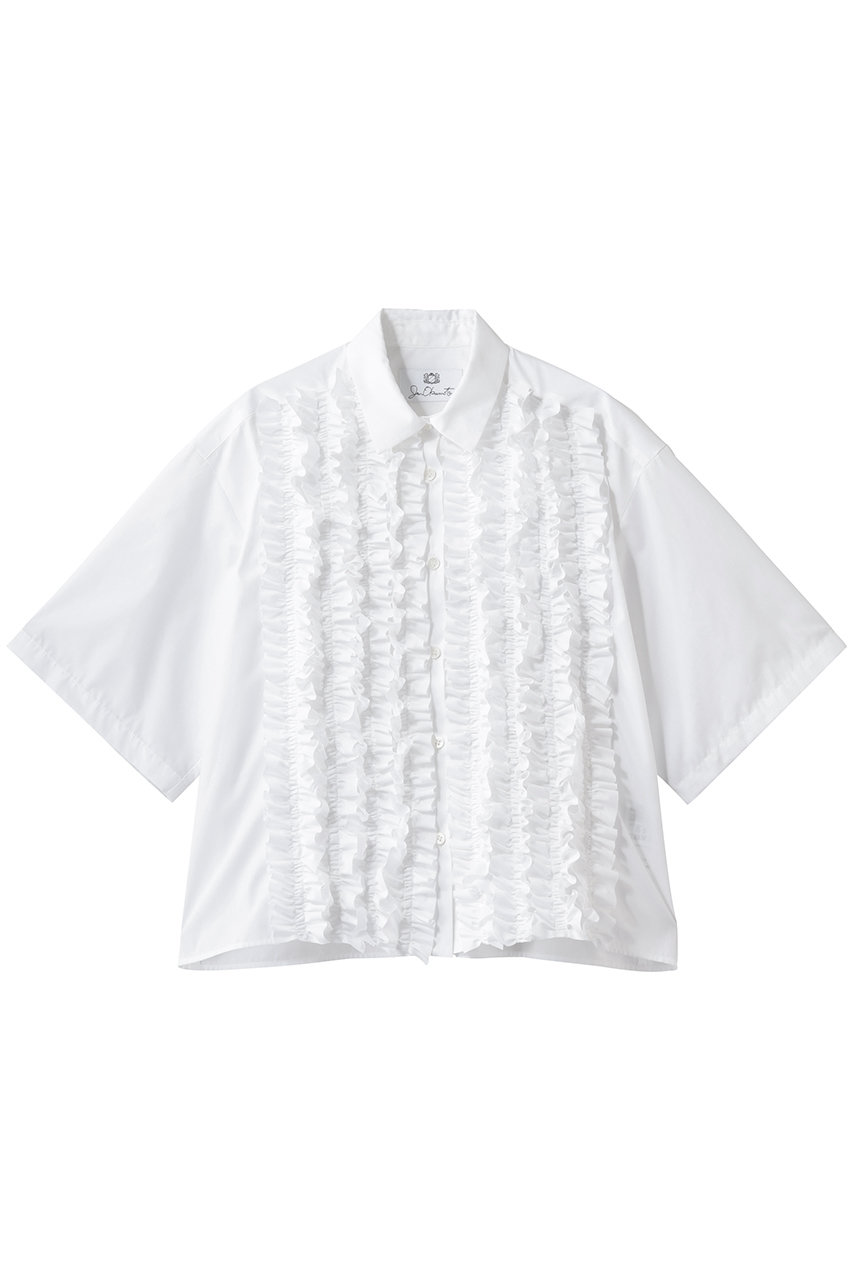 ジュン オカモト/JUN OKAMOTOのギャザーフリルブラウス(ホワイト/CH-33137)