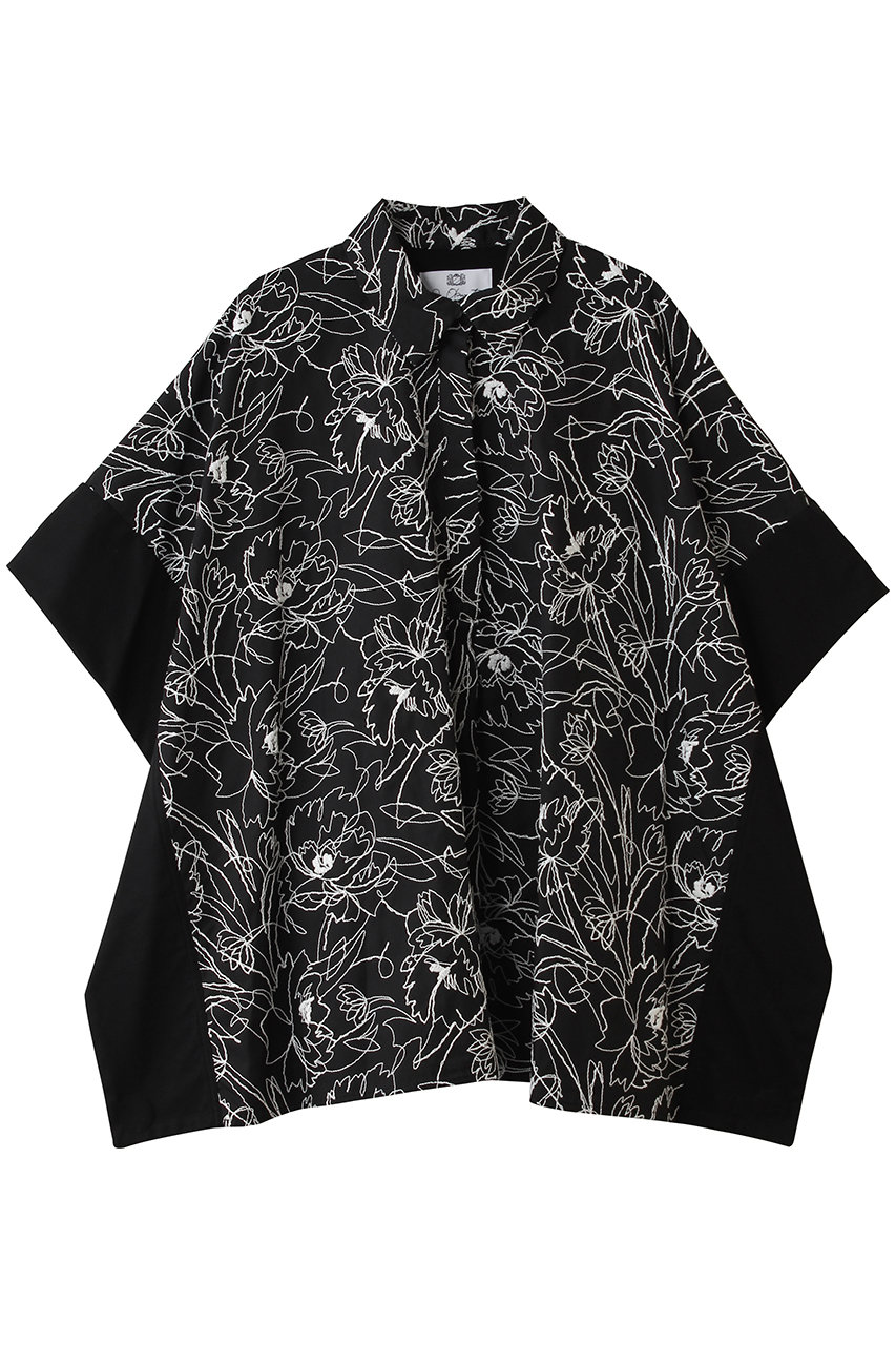 フラワーエンブロイダリー ドッキング トップス