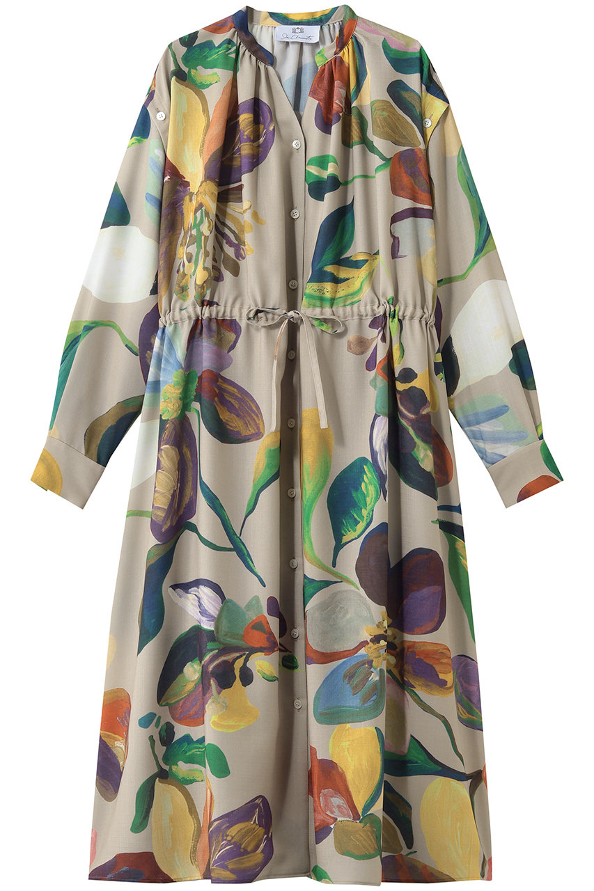 ジュン オカモト/JUN OKAMOTOのフラワーモチーフプリント ドレス(ベージュ/RO-33301)