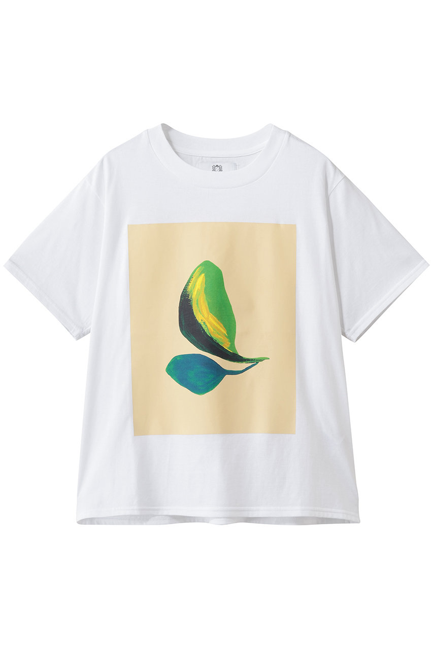ジュン オカモト/JUN OKAMOTOのリーフグラフィックTシャツ(ホワイト/TOP-33367-B)