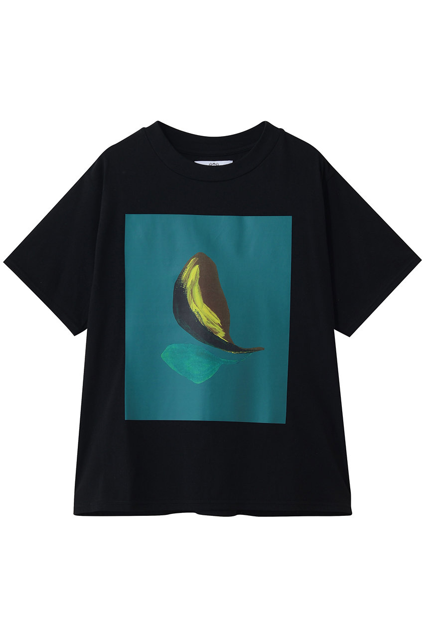 ジュン オカモト/JUN OKAMOTOのリーフグラフィックTシャツ(ブラック/TOP-33367-B)