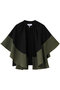 【予約販売】ケープレイヤード バイカラーブラウス ジュン オカモト/JUN OKAMOTO ブラック