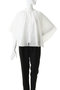 【予約販売】ケープレイヤード バイカラーブラウス ジュン オカモト/JUN OKAMOTO