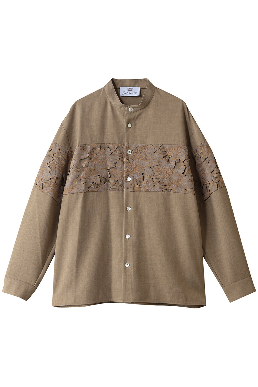 JUN OKAMOTO カットワーク フラワー エンブロイダリー ブラウス (ベージュ, 36) ジュン オカモト ELLE SHOP