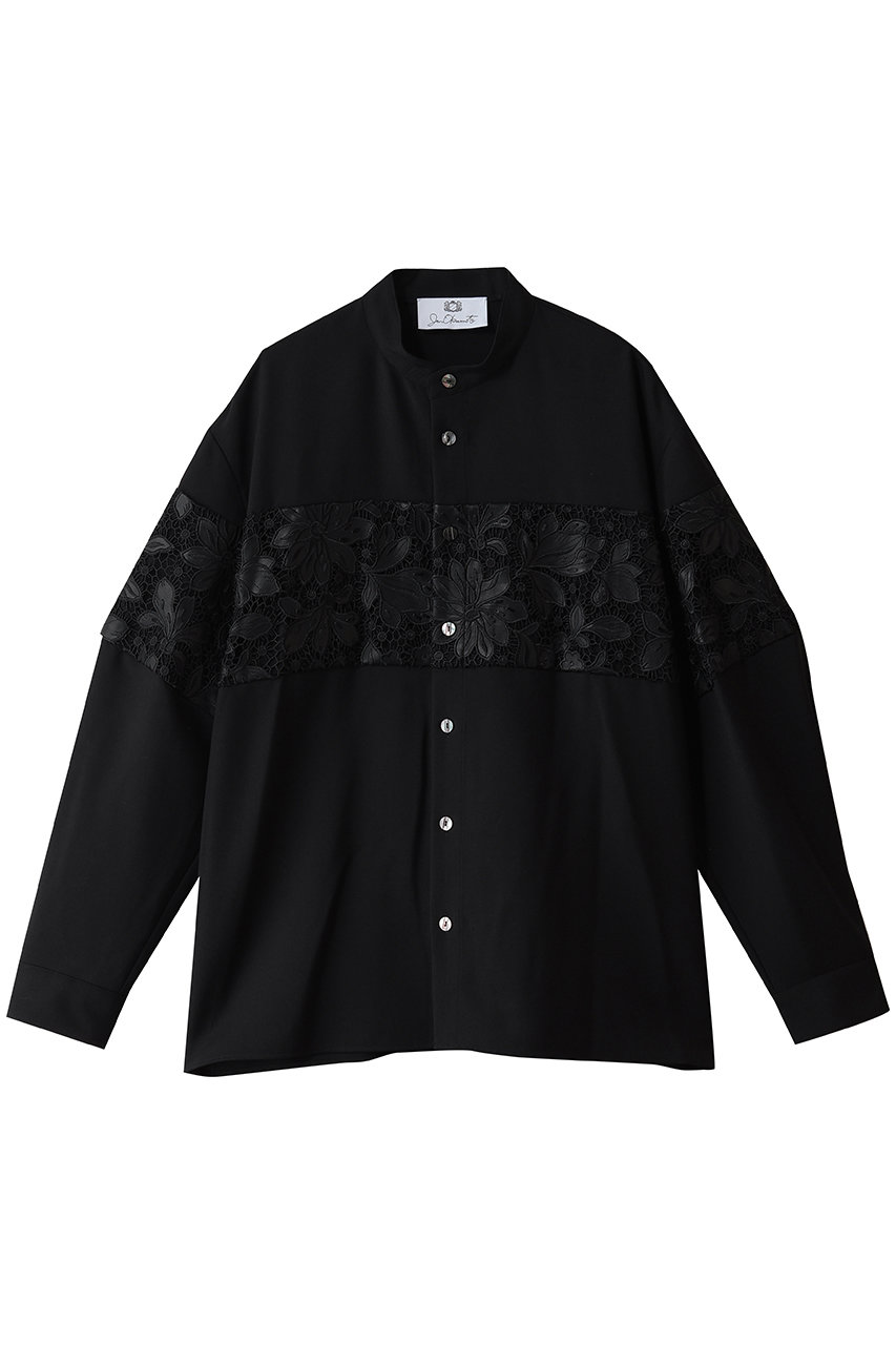 JUN OKAMOTO カットワーク フラワー エンブロイダリー ブラウス (ブラック, 36) ジュン オカモト ELLE SHOP