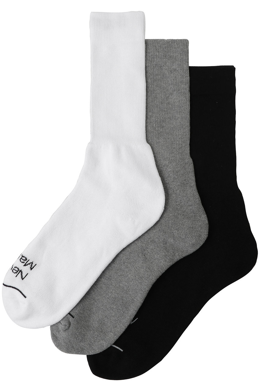 ニュー マニュアル/New Manualの【MEN】PACK 3P ソックス(オフ×グレー×ブラック/2026SS-GD1-YT)