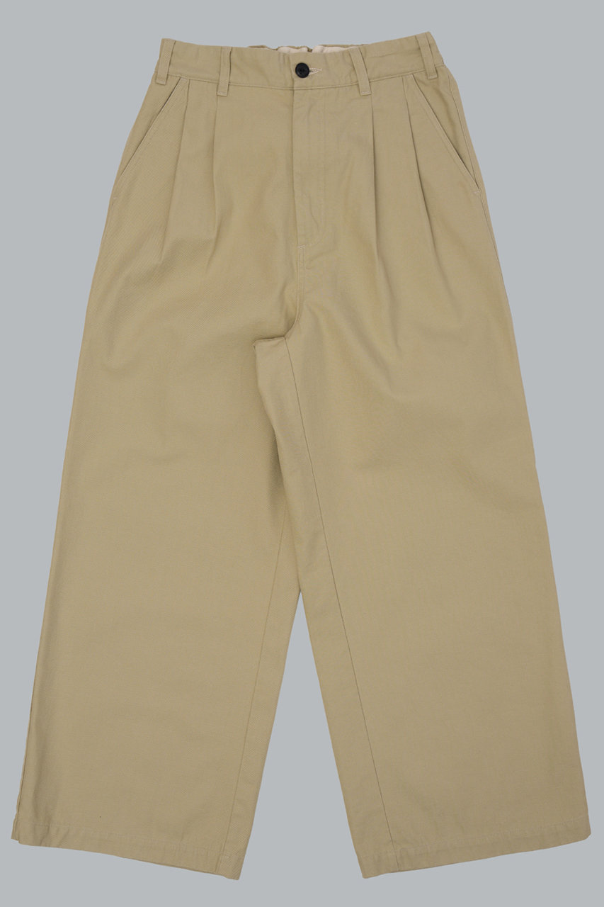 ニュー マニュアル/New Manualの【予約販売】【MEN】チノ ワイドトラウザーズ(ベージュ/2026SS-PT2-YT)
