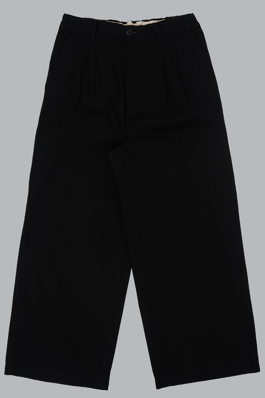 ニュー マニュアル/New Manualの【予約販売】【MEN】チノ ワイドトラウザーズ(ブラック/2026SS-PT2-YT)