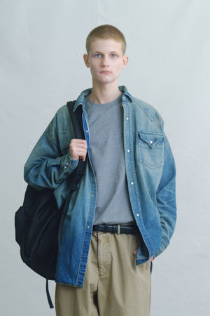 ニュー マニュアル/New Manualの【MEN】LV DENIM BIG WESTERN シャツ(110400/110403)