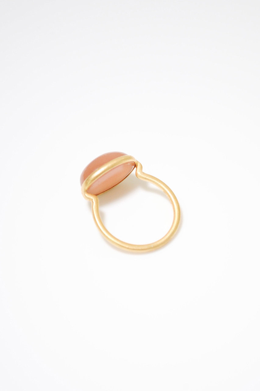 odul(オジュール)｜oval flower CAB リング（ピーチムーンストーン