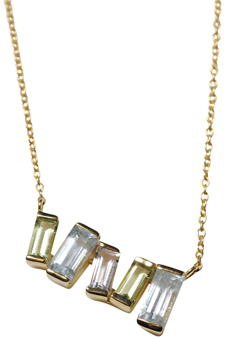 オジュール/odulのcobble vow ネックレス（ペリドット＆アクアマリン＆ホワイトトパーズ/ゴールド）(グリーン/GY179-I020875)