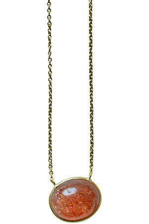 オジュール/odulのoval flower CAB ネックレス（サンストーン/ゴールド）(150200/150201)