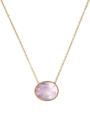オジュール/odulのoval flower ネックレス（ローズクオーツ/ゴールド）(150200/150201)