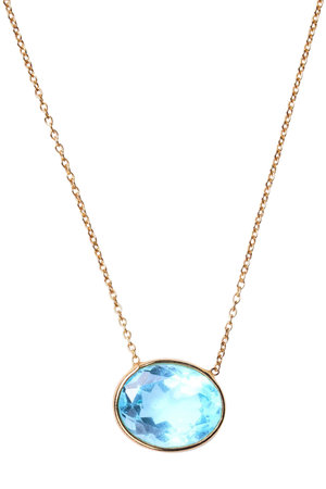 オジュール/odulのoval flower ネックレス（ブルートパーズ/ゴールド）(150200/150201)