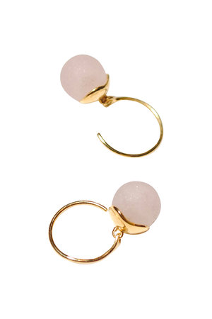 オジュール/odulのacorn ball ピアス（ローズクオーツ/ゴールド）(150100/150101)