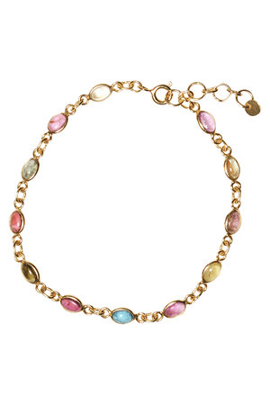 オジュール/odulのoval horizon CAB eternity ブレスレット（マルチトルマリン/ゴールド）(150300/150302)