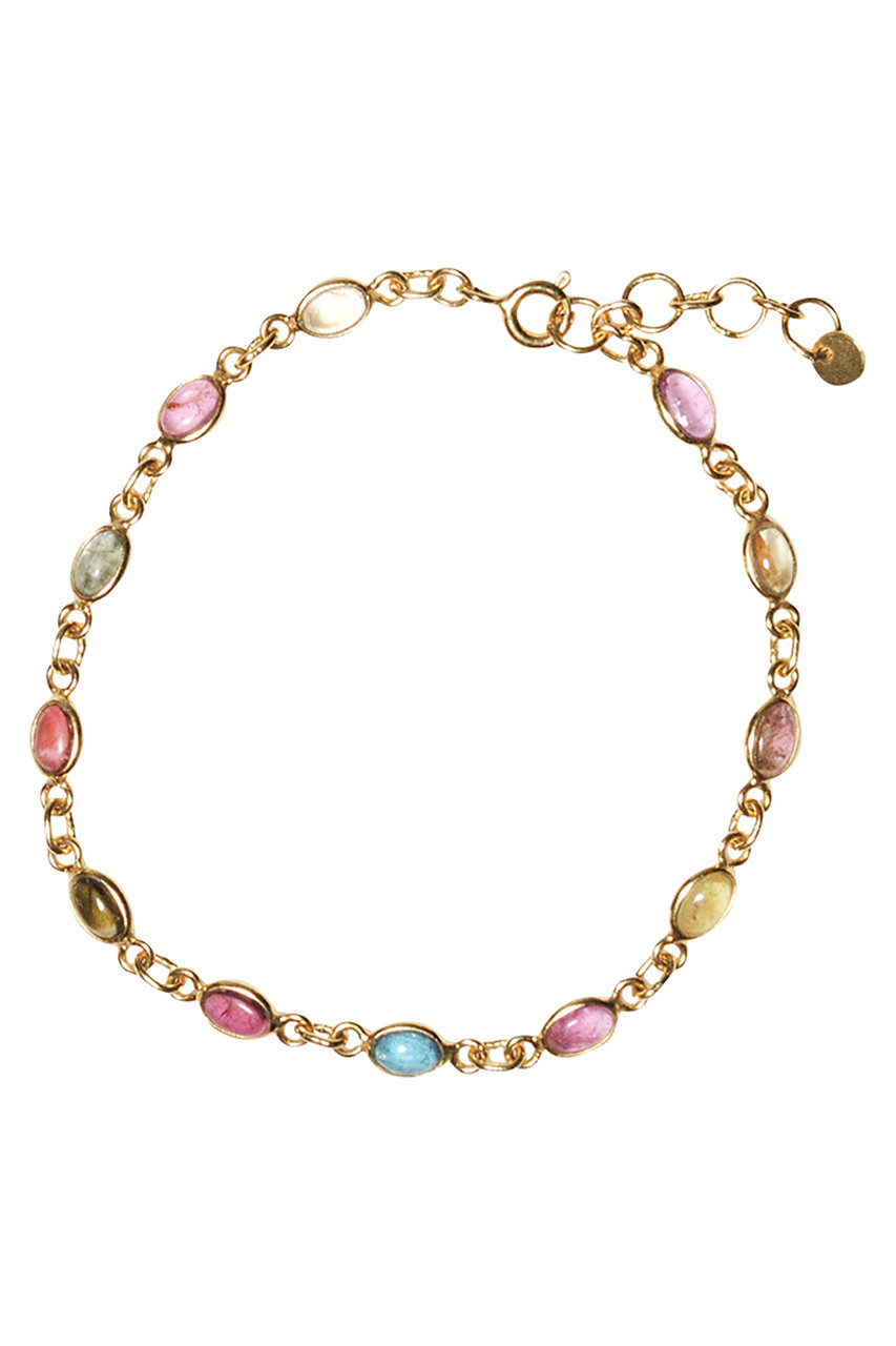 オジュール/odulのoval horizon CAB eternity ブレスレット（マルチトルマリン/ゴールド）(ピンク/GY179-I019472)