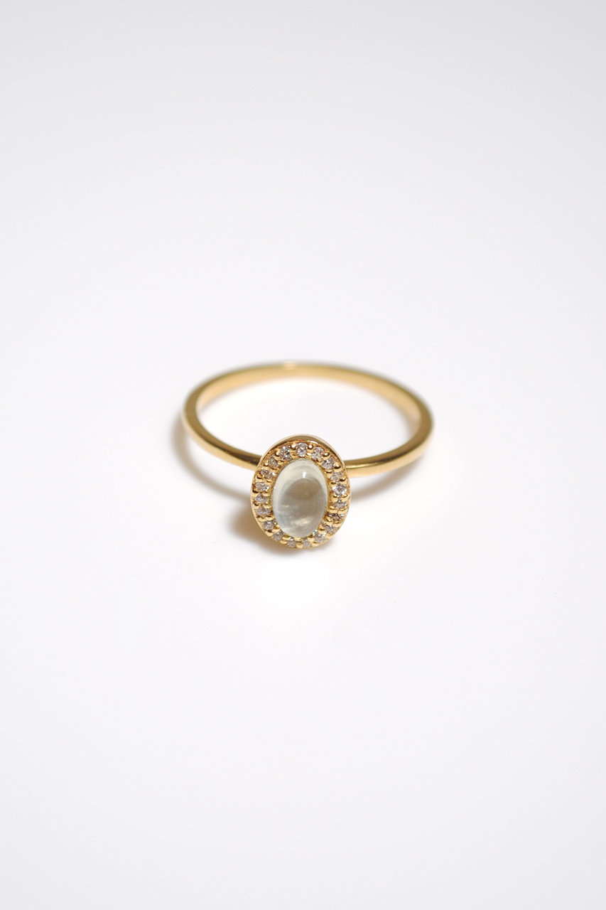 odul hemisphere bril oval リング(プレナイト/ゴールド) (グリーン, 7号) オジュール ELLE SHOP