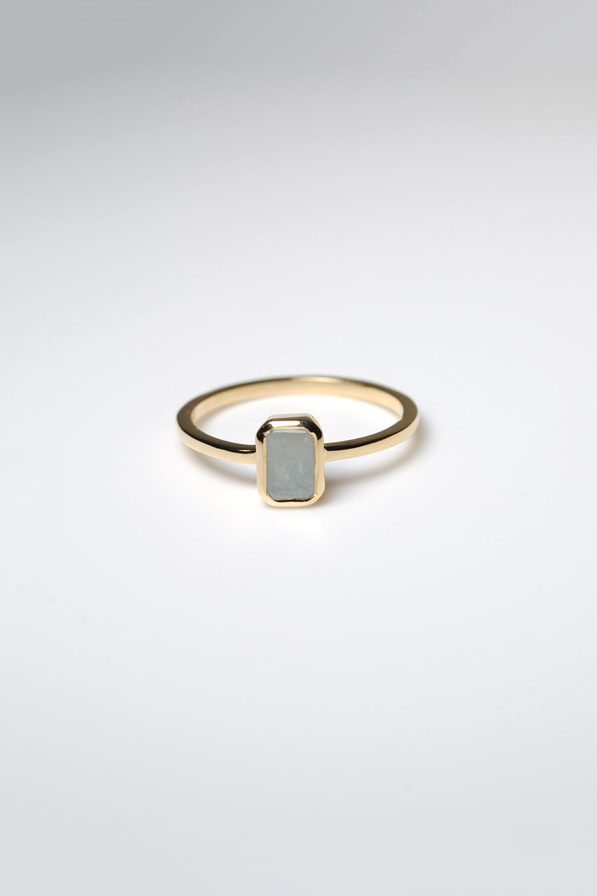 odul rect petit リング(アクアマリン/ゴールド) (ブルー, 15号) オジュール ELLE SHOP