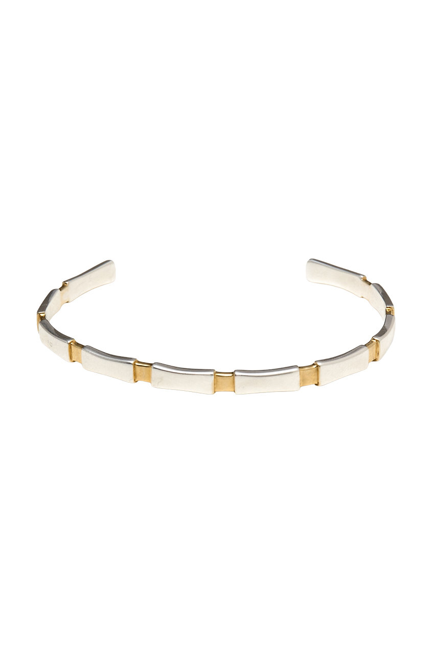 イヴェット/YVETTEのPILLAR ミックスカラーバングル(シルバー×ゴールド/B-24 MIX)