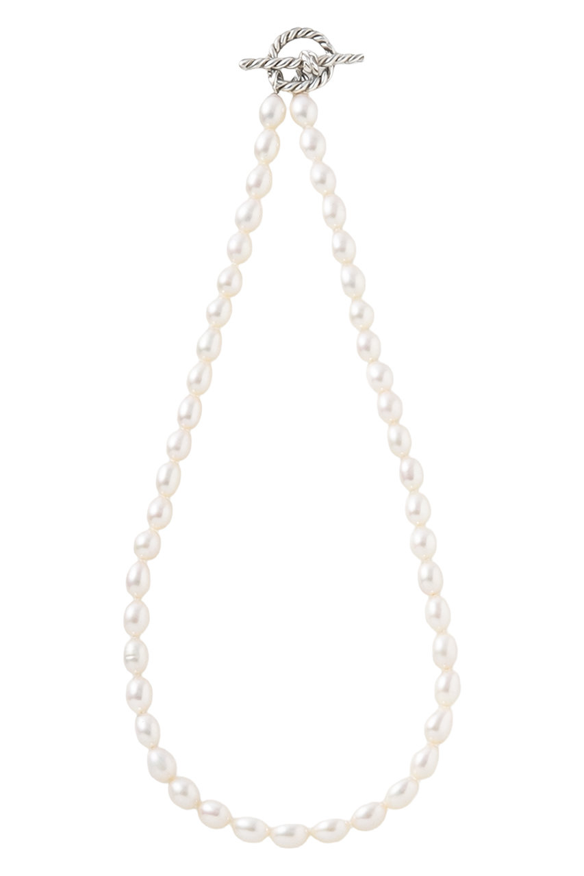 イヴェット/YVETTEの【予約販売】DROP パールネックレス(ホワイト×シルバー/N-12)