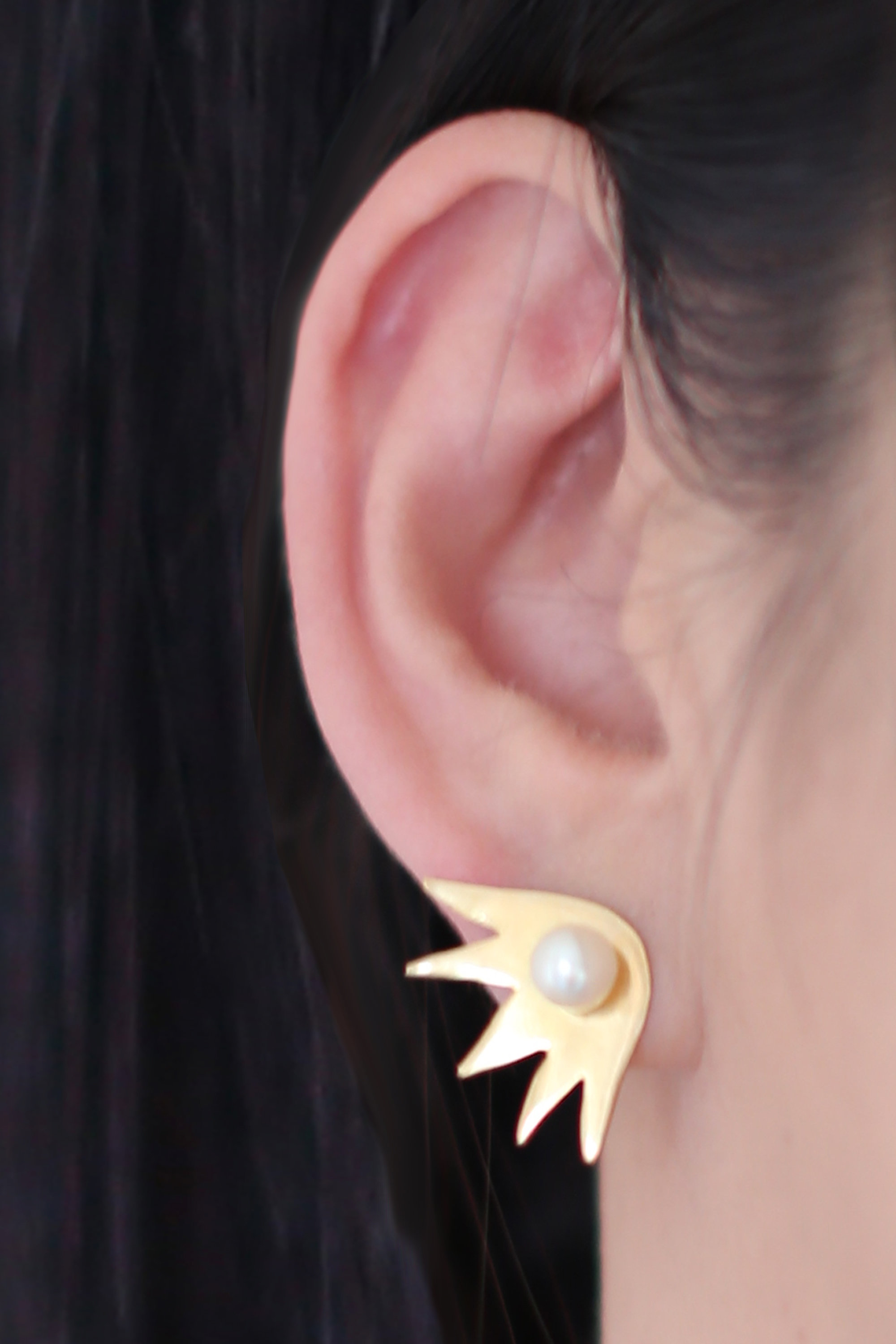 極美品 YVETTE（イヴェット）オニキスK18ピアス YVETTE(イヴェット)｜【予約販売】SKETCH 3WAYピアス/ゴールド×パール