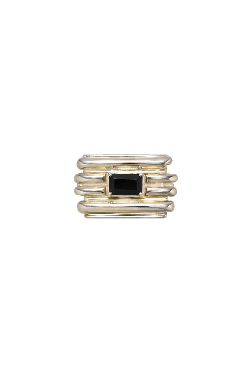 イヴェット/YVETTEの【予約販売】STRUCTURE アイアンリング(シルバー×ブラック/R-55 SV)