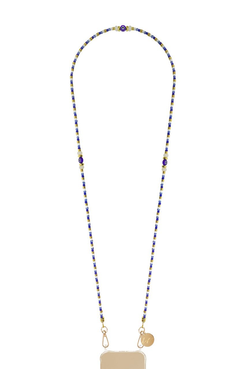 La Coque Francaise LONGUE IDRA スマホストラップ (シルバー, 120cm) ラコックフランセーズ ELLE SHOP