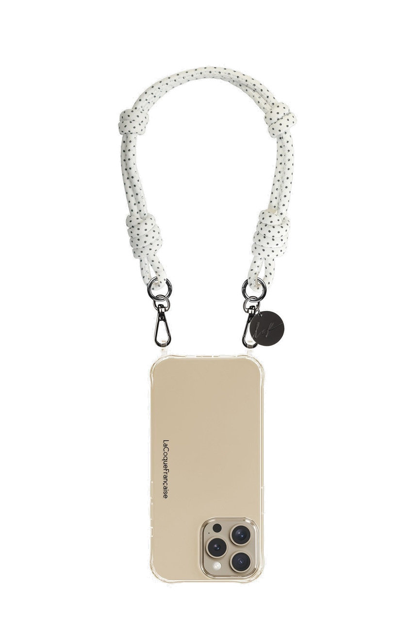 La Coque Francaise COURTE NOLAN ハンドラップ (ホワイトドット, 40cm) ラコックフランセーズ ELLE SHOP