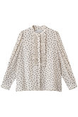 ドットプリントフリルブラウス
