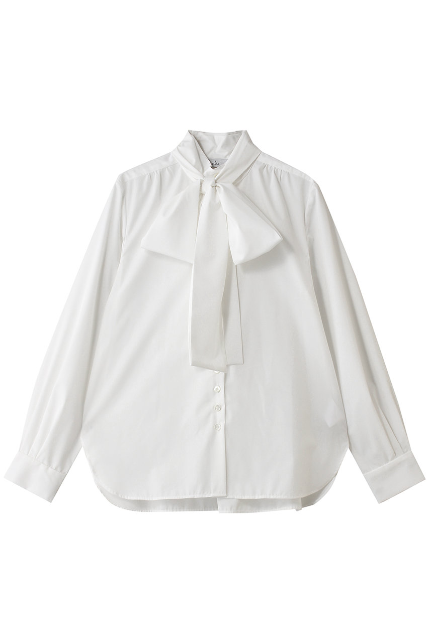 ティアラ/TIARAのボウタイハイネックボタンブラウス(ホワイト/A0161FB 222)