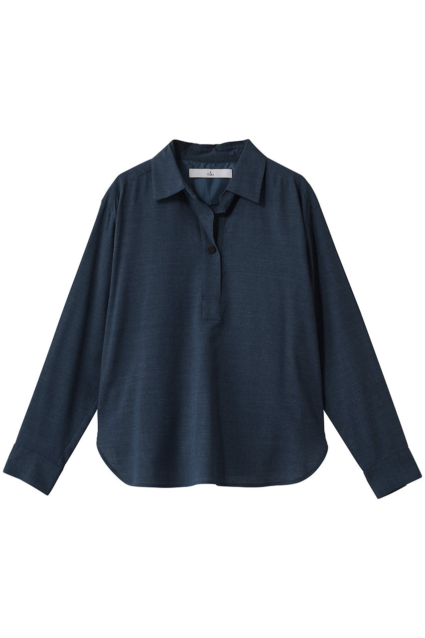 ティアラ/TIARAのスキッパーシャツ(ネイビー/A0161FB 273)