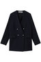ノーカラーダブルジャケット ティアラ/TIARA ネイビー