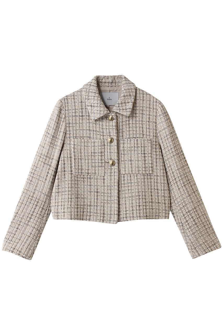 ティアラ/TIARAのミックスツイードジャケット(ベージュ/A0161FJM221)