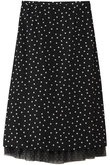 ドットプリントフリルスカート