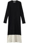 バイカラーニットワンピ―ス ティアラ/TIARA ブラック