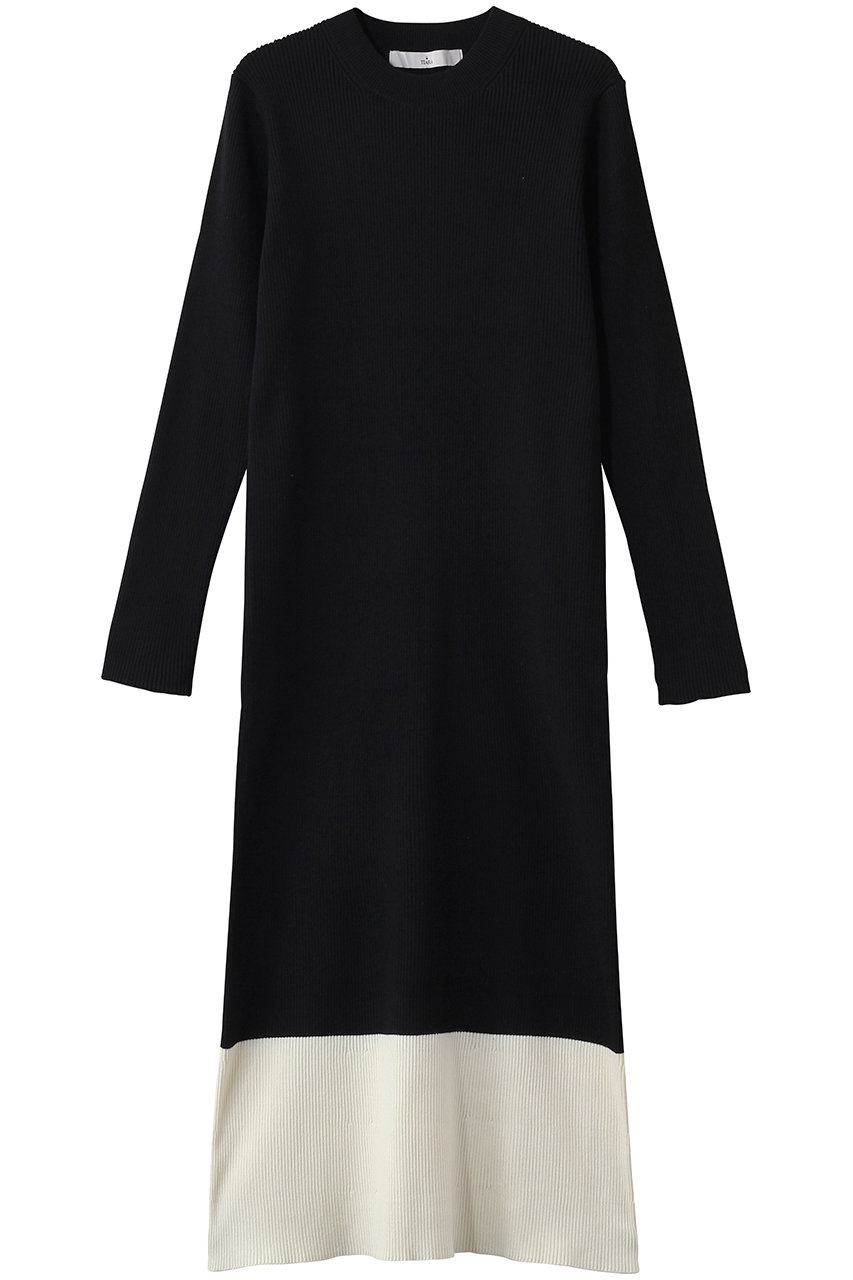 ティアラ/TIARAのバイカラーニットワンピ―ス(ブラック/A0161KA 005)
