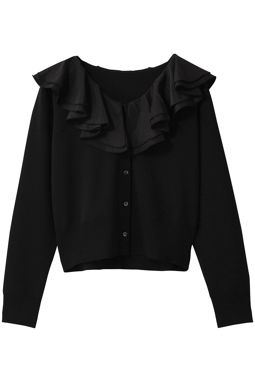 ティアラ/TIARAのフリルカラーカーディガン(ブラック/A0161KCD001)