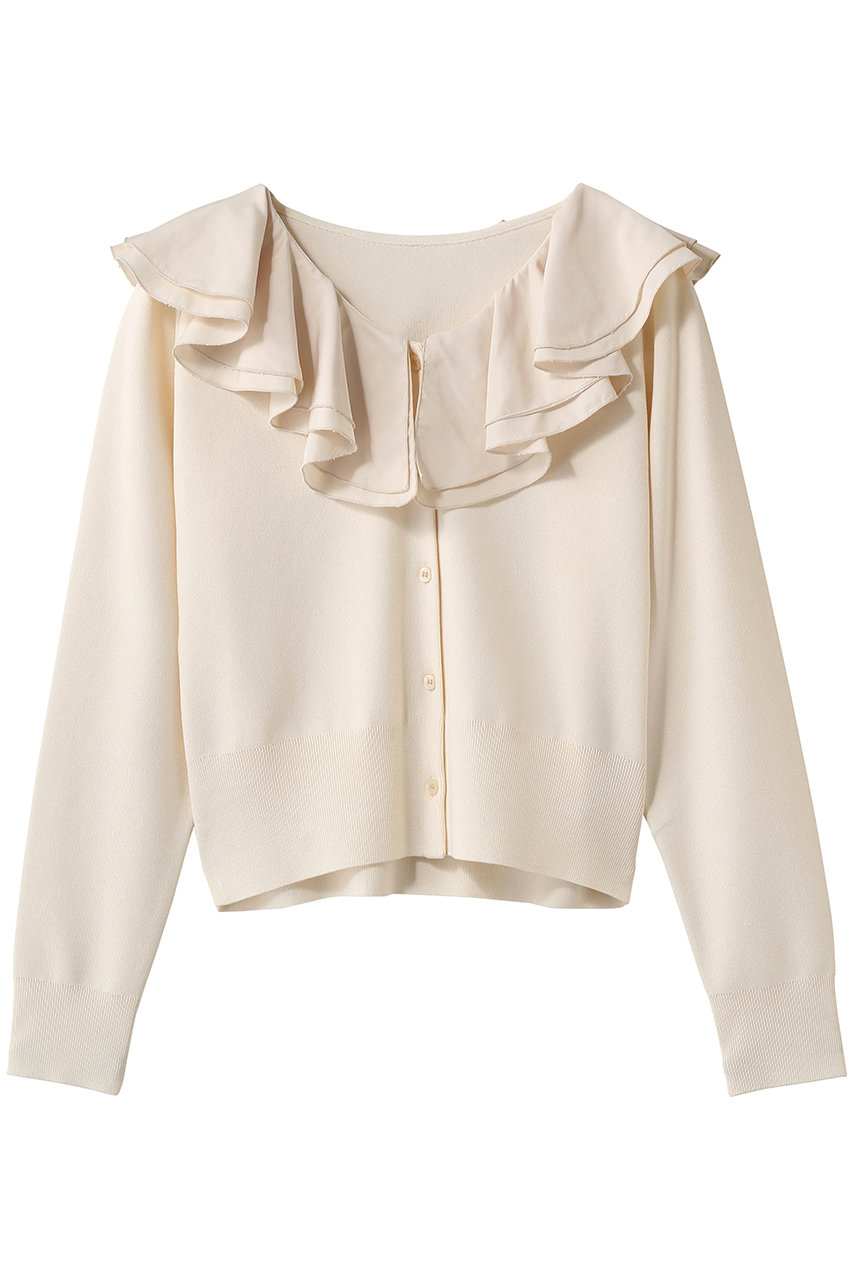 ティアラ/TIARAのフリルカラーカーディガン(アイボリー/A0161KCD001)