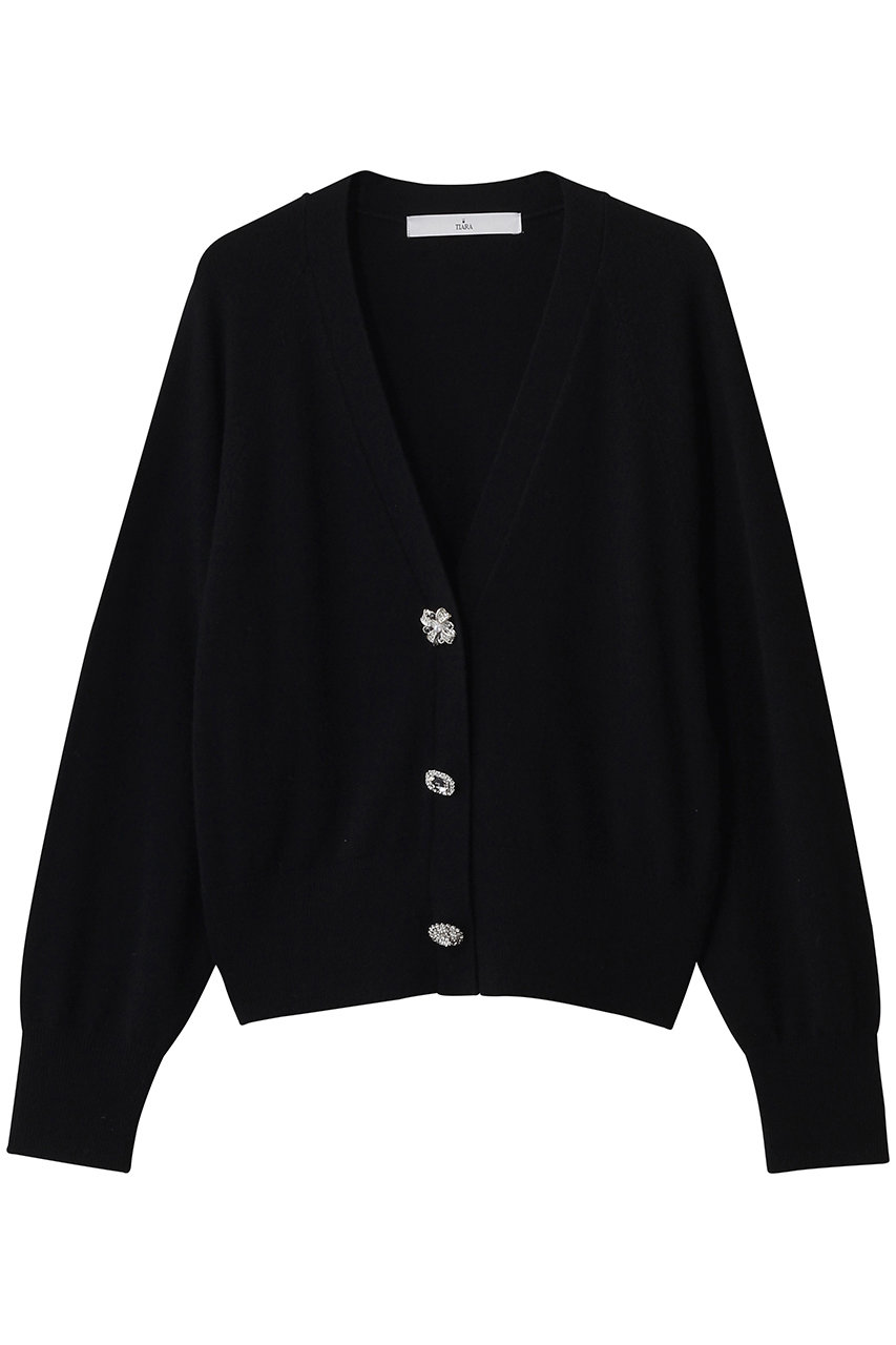 ティアラ/TIARAのビジューボタンカーディガン(ブラック/A0161KCD002)