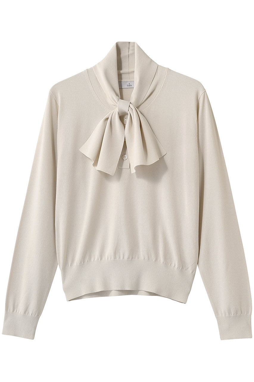 ティアラ/TIARAのリボンタイニット(ライトベージュ/A0161KSW202)