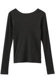 バックオープンリブTシャツ
